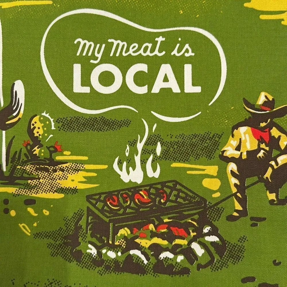 Blue Q Apron Heavy Cotton - “My Meat is Local”